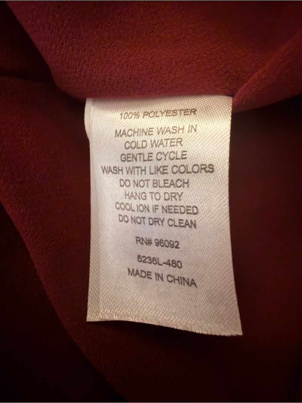 Jasmine & Juliana Maroon/Burgundy Geometric Print V-Neck Blouse Top Size Small - Picture 4 of 5